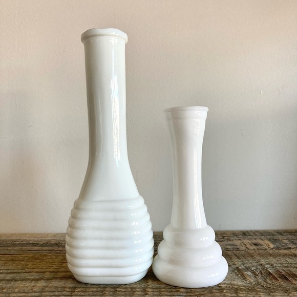 Art Deco milk glass vases Randall Glass Co set of 2 - Picture 1 of 8
